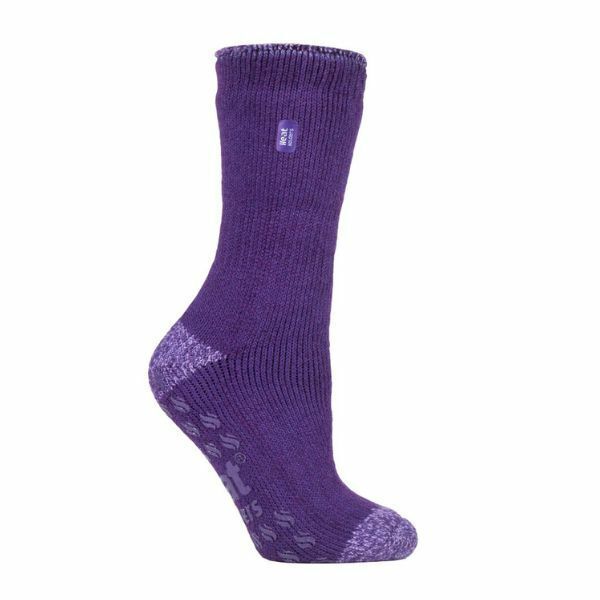 Heat Holders Ladies Thermal Socks with Grips 4-8 UK Purple (Juniper) / 1EA