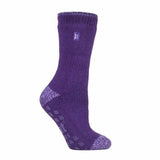 Heat Holders Ladies Thermal Socks with Grips 4-8 UK Purple (Juniper) / 1EA