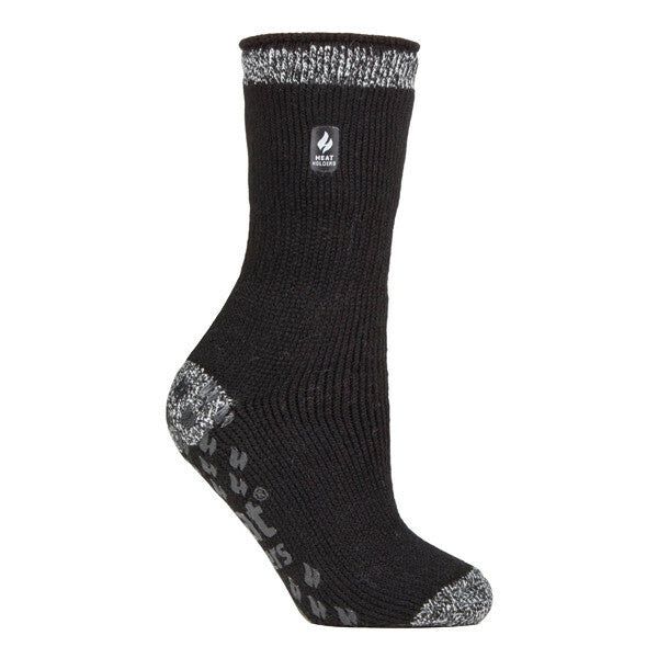 Heat Holders Ladies Winter Thermal Slipper Socks 4-8 UK Black (Florence) / 1EA
