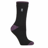 Heat Holders Lite Womens Insulated Thermal Socks 4-8 UK Black / Berry H&amp;amp;T (Tenerife)