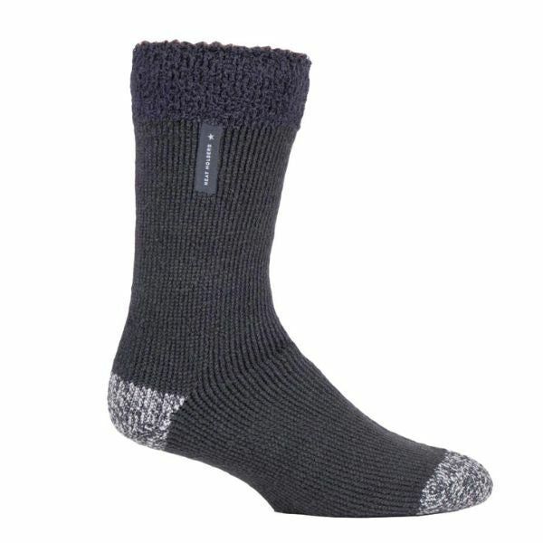 Heat Holders Mens Fleece Lined Thermal Bed Socks 6-11 UK Charcoal (Lumi) / 1EA