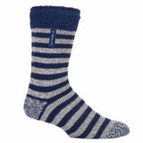 Heat Holders Mens Fleece Lined Thermal Bed Socks 6-11 UK Navy Stripe (Lumi) / 1EA