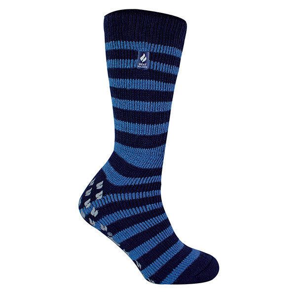 Heat Holders Mens Thermal Slipper Socks 6-11 UK Blue / Navy Stripe / 1EA