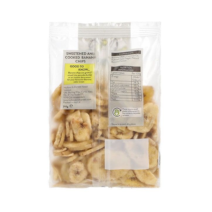 Holland &amp;amp; Barrett Crunchy Banana Chips 210g