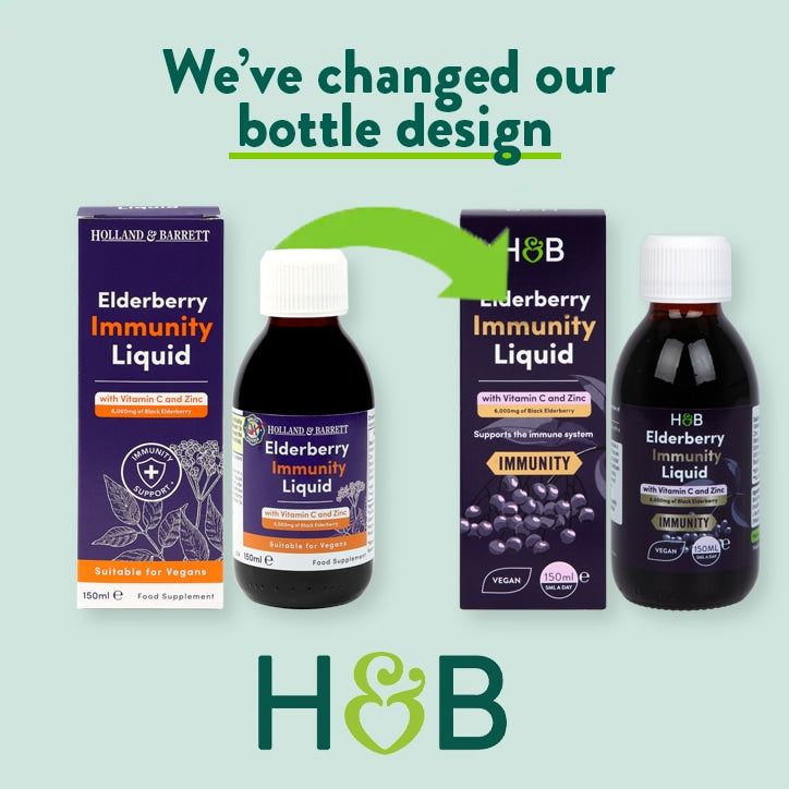 Holland &amp;amp; Barrett Elderberry Immunity Liquid with Vitamin C &amp;amp; Zinc
