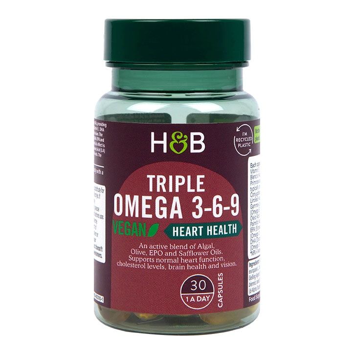 Holland &amp;amp; Barrett High Strength Vegan Triple Omega 3-6-9 Oil 680mg 30 Capsules