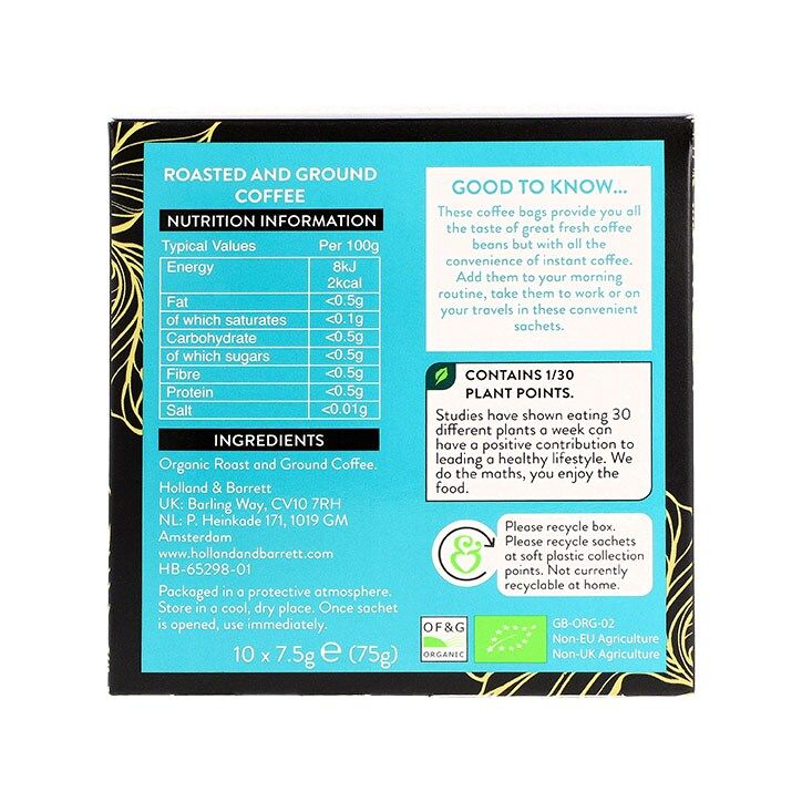 Holland &amp;amp; Barrett House Blend Coffee Bags 10 Sachets