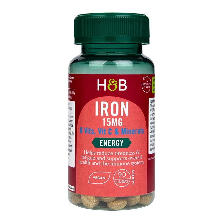 Holland &amp;amp; Barrett Iron + B Vits, Vit C &amp;amp; Minerals 15mg 90 Tablets