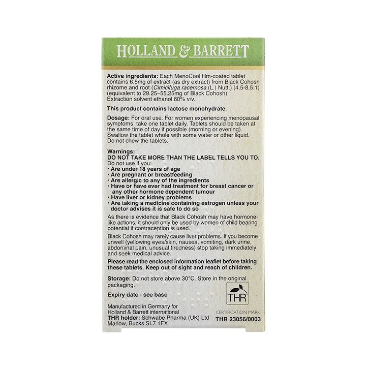 Holland &amp;amp; Barrett MenoCool Black Cohosh 60 Tablets
