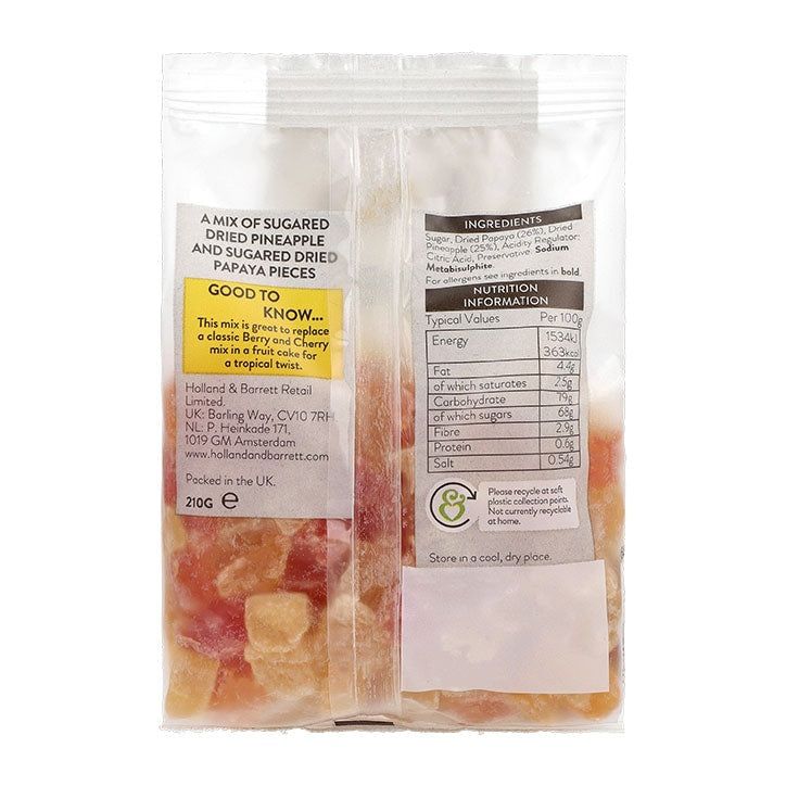Holland &amp;amp; Barrett Pineapple &amp;amp; Papaya Chunks 210g