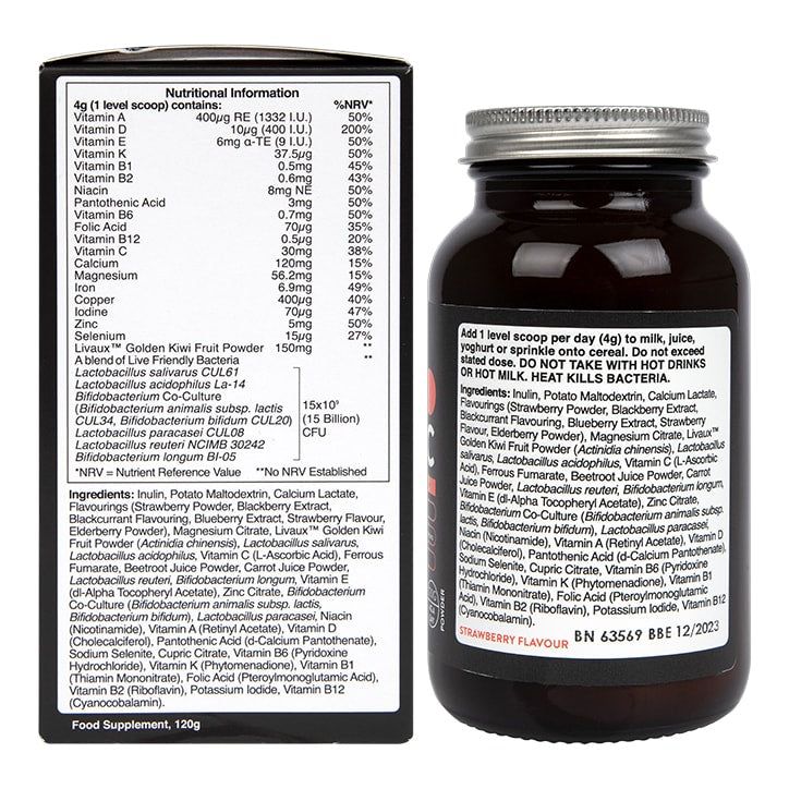 Holland &amp;amp; Barrett Tribiotics Childrens Powder Strawberry Flavour 120g