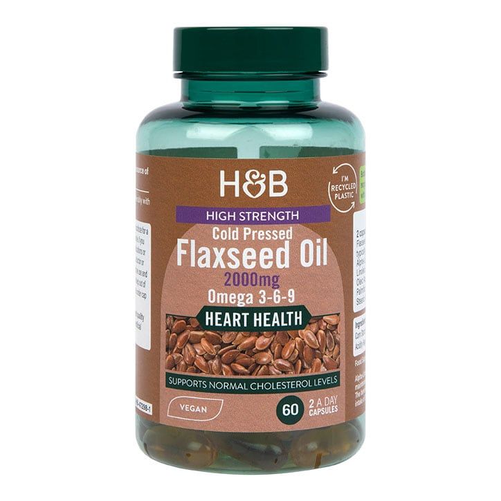 Holland &amp;amp; Barrett Vegan High Strength Flaxseed Triple Omega 3-6-9 Oil 60 Capsules