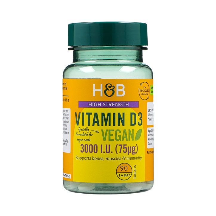 Holland &amp;amp; Barrett Vegan Vitamin D 3000 I.U. 75ug 90 Tablets