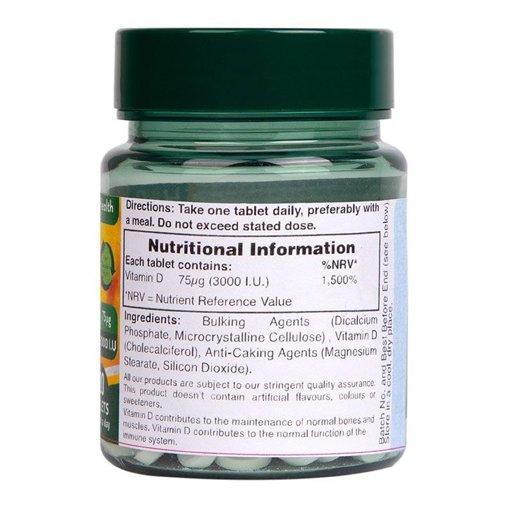 Holland &amp;amp; Barrett Vitamin D 3000 I.U. 75ug 120 Tablets
