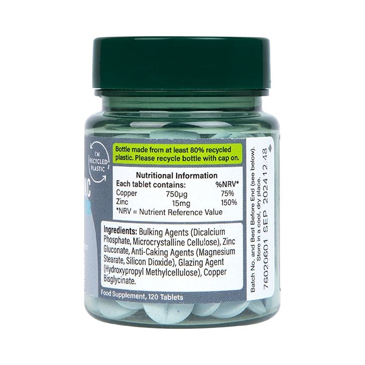 Holland &amp;amp; Barrett Zinc &amp;amp; Copper 15mg 120 Tablets
