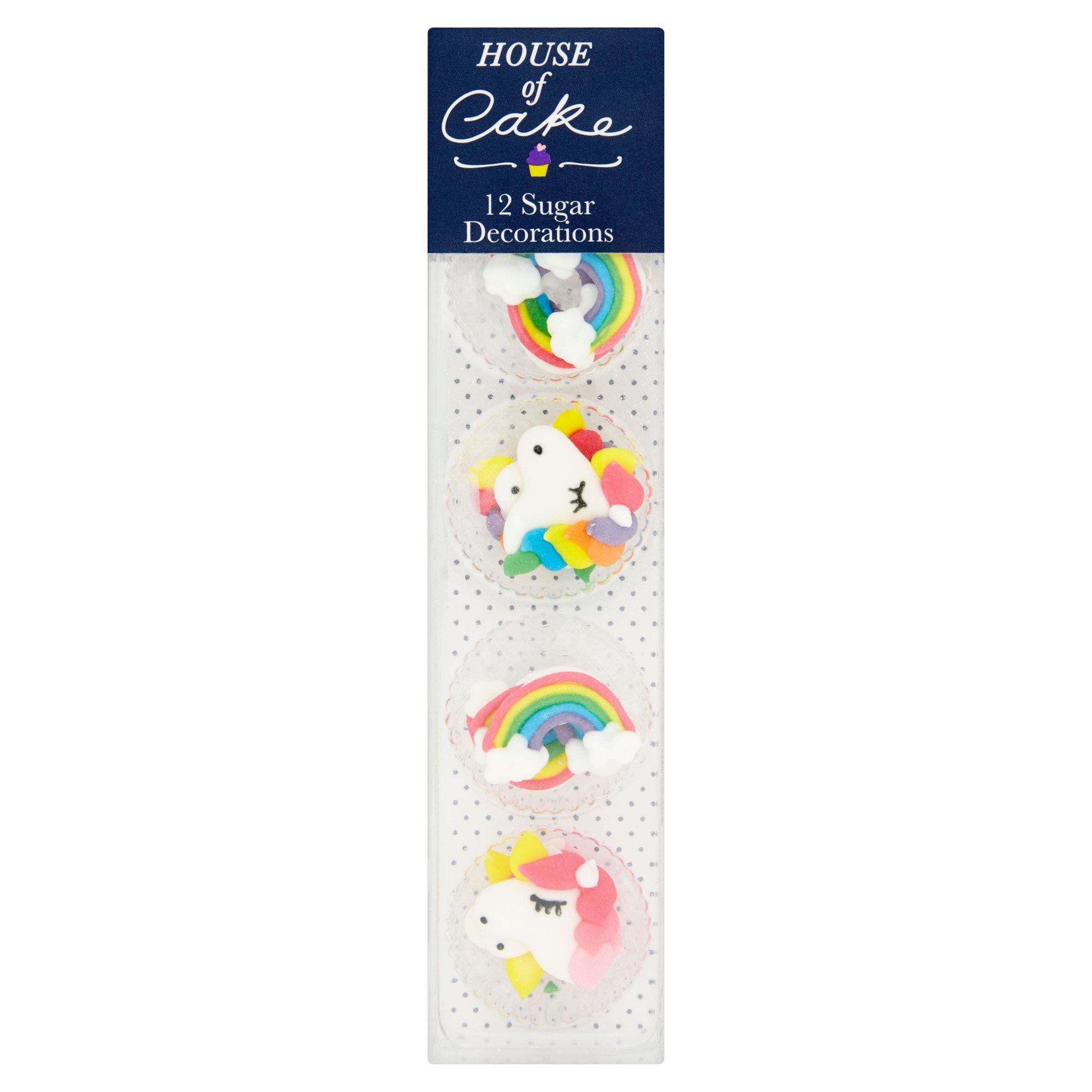 House of Cake Unicorn &amp;amp; Rainbow Cake Decorations x12
