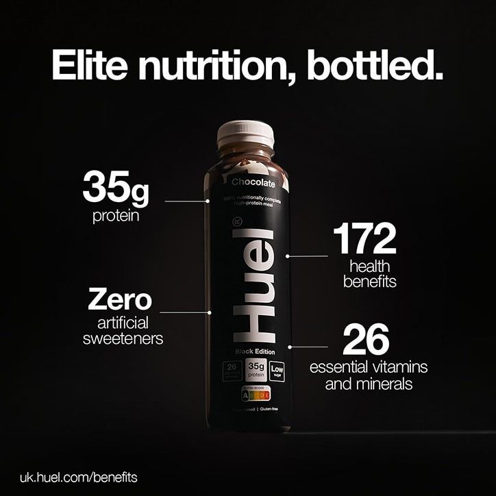 Huel Black Edition 100% Nutritionally Complete Meal Vanilla 500ml Chocolate / 500 g