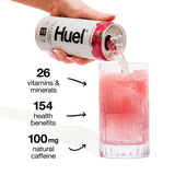 Huel Daily A-Z Cherry &amp;amp; Raspberry Sparkling Multivitamin Energy Drink   4 x 330ml