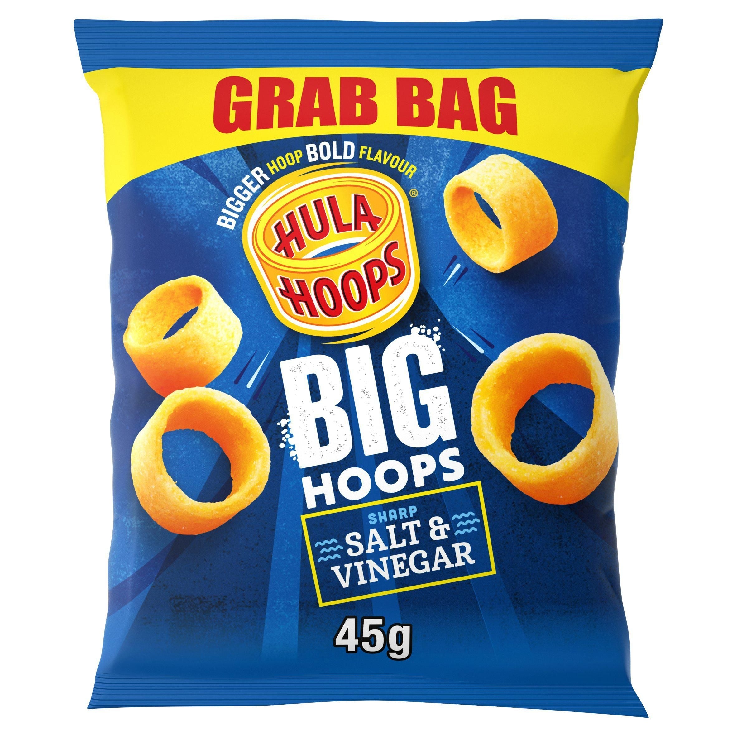 Hula Hoops Salt &amp;amp; Vinegar Flavour Big Hoops Sharp 45g