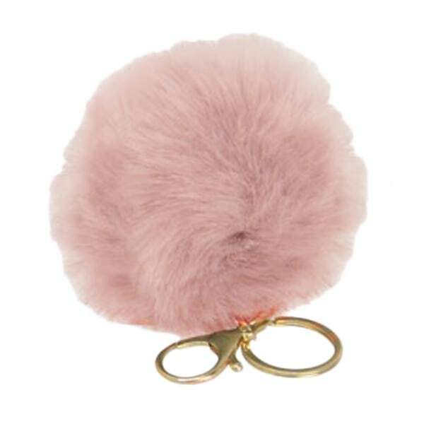 Hy Faux Fur Pom Pom Keyring Pink
