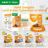 Iams Delights Adult Land &amp;amp; Sea Collection in Gravy Multipack   48 x 85g