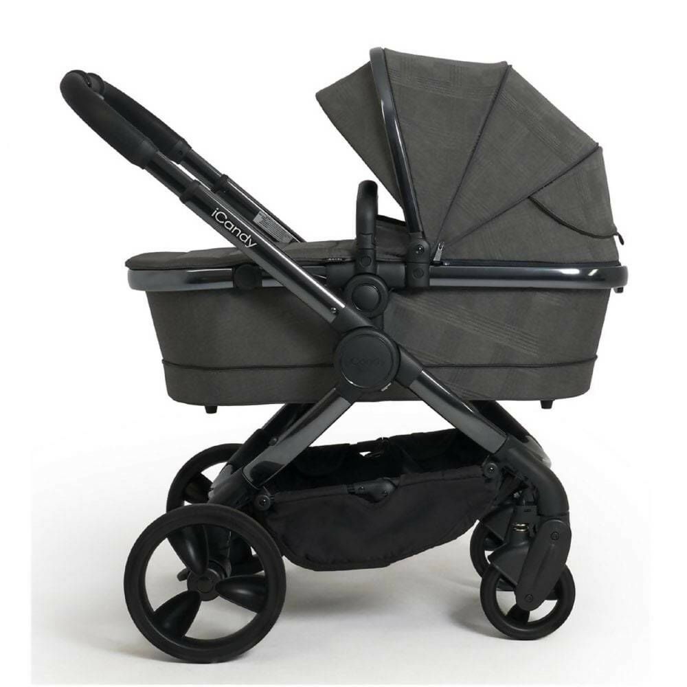 iCandy Peach Stroller and Carrycot - Phantom / Dark Grey Check