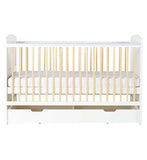 Ickle Bubba Coleby Classic Cot Bed, Under Drawer and Sprung Mattress - Scandi White