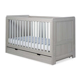 Ickle Bubba Pembrey Cot Bed, Under Drawer and Sprung Mattress - Ash Grey