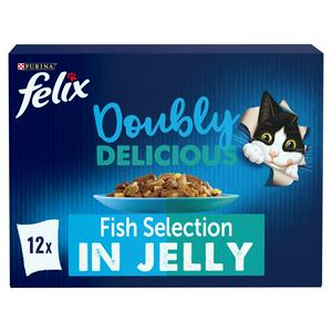 Felix Doubly Delicious Fish Selection Wet Cat Food Pouches 12 x 85g