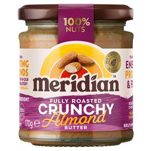 Meridian Crunchy Almond Butter 170g, imported from the UK
