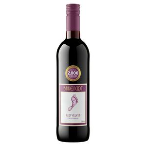 Barefoot Red Velvet wine bottle 75cl - British product