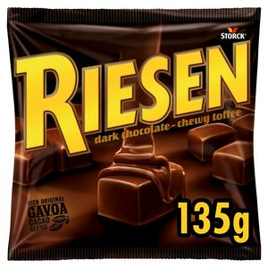 Riesen chewy toffee dark chocolate 135g, imported from the UK