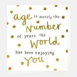 Caroline Gardner birthday greeting card with blank message inside 14x14.6cm - British product
