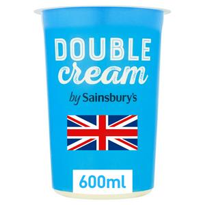 Sainsbury's Double Cream British dairy cream 600ml (British brand)