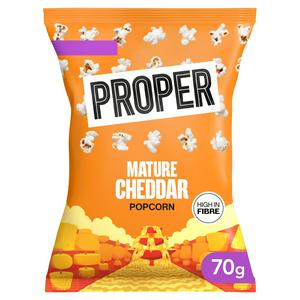 Proper mature cheddar popcorn 70g, imported from the UK