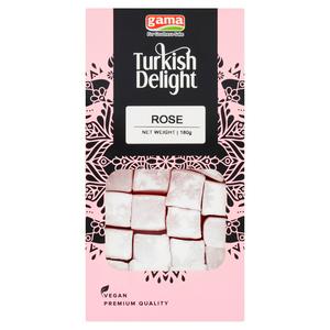 Original box of Gama Rose Turkish Delight confectionery 180g, UK version