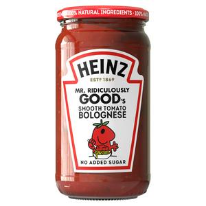 Heinz Mr Ridiculously Good smooth bolognese sauce 490g, UK version