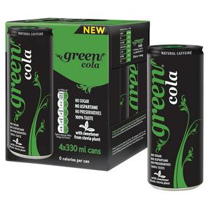 Green Cola sugar free cola 4 x 330ml packs, UK version