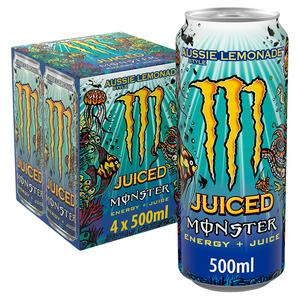 Monster Energy Drink Aussie Style Lemonade 4x500ml, imported from the UK