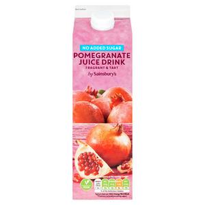 Sainsbury's Pomegranate Juice Drink No Added Sugar 1L (British brand)