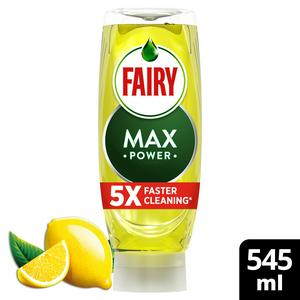 Fairy Max Power washing up liquid lemon 545ml - British product