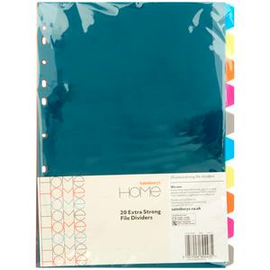 Sainsbury's Home Extra Strong File Dividers 20pk (British brand)