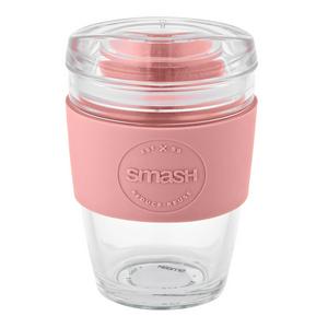 Smash Glass reusable coffee cup pink travel mug (British brand)