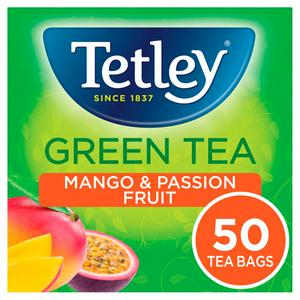 Tetley green tea bags mango passionfruit 50ct (British brand)