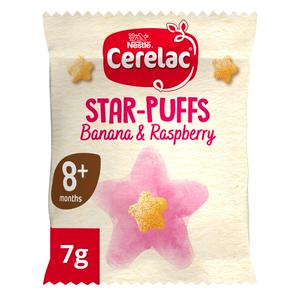 Cerelac Banana Raspberry Star Puffs Organic Baby Snack 7g