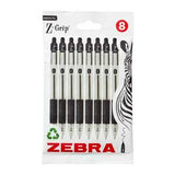 Zebra black ballpoint pen pack of 8 (British brand)