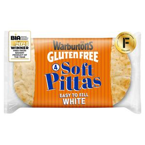 Warburtons Gluten Free White Soft Pittas x4 (British brand)