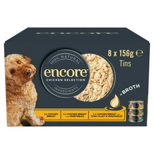 Encore wet dog food chicken selection 8 x 156g tins - British product