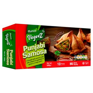 Humza Punjabi vegetable samosas 500g, UK version