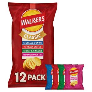 Walkers Classic Variety Multipack Crisps 12x25g (British brand)